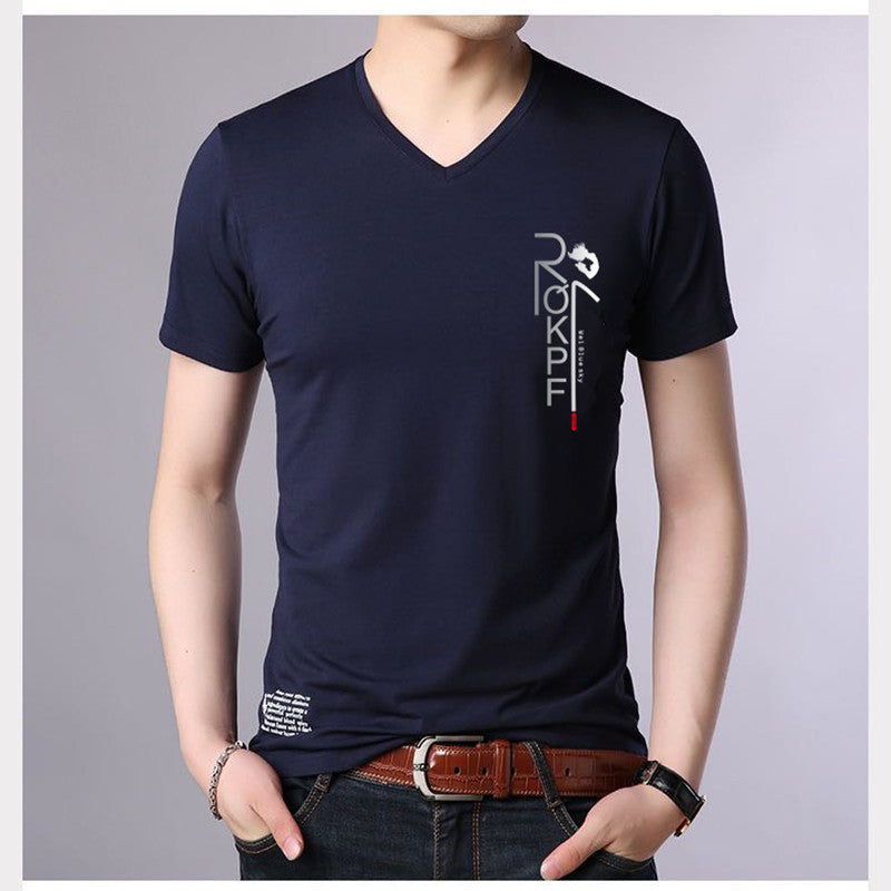 Slim casual short-sleeved cotton men's t-shirt