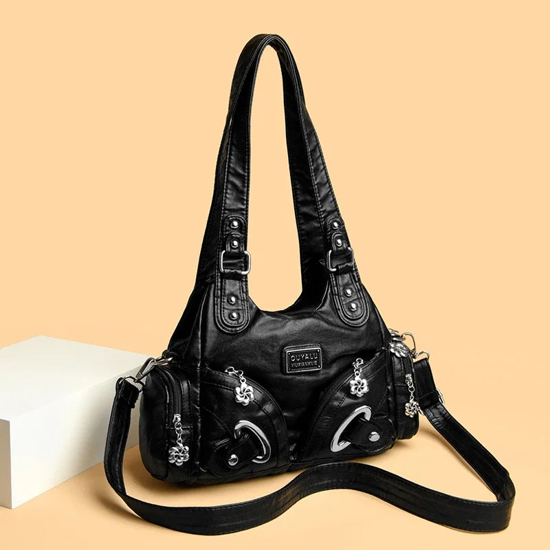 Luxuriöse Umhängetasche aus weichem Leder für Damen