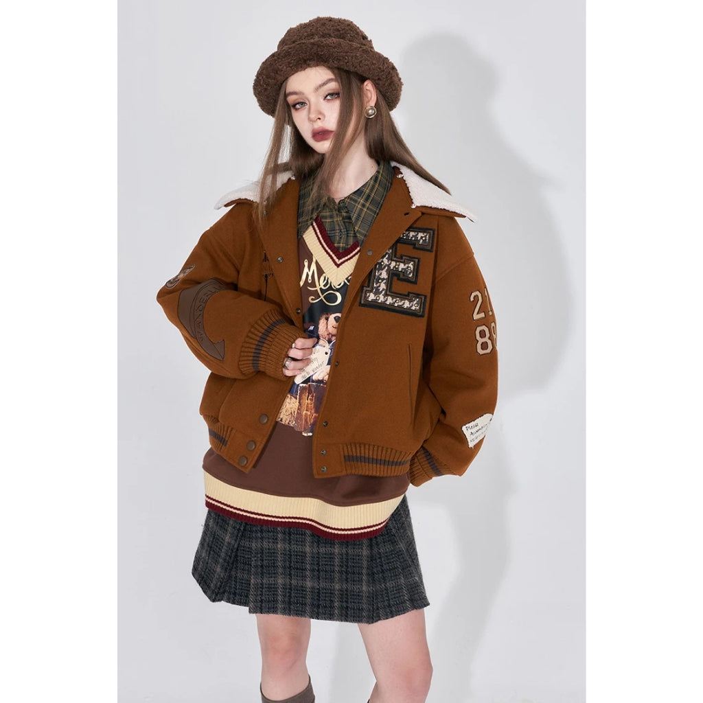 Grafische Kawaii Korean Fashion Spliced Hoodies für Frauen