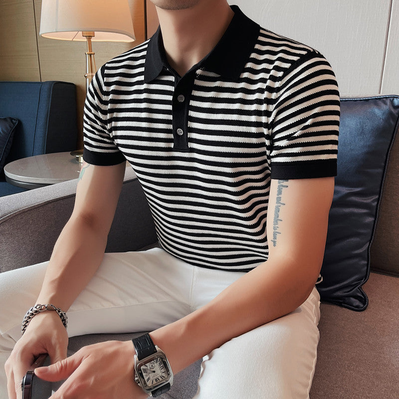 Camiseta informal transpirable de punto de alta elasticidad para hombre