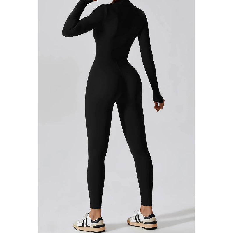 Hochleistungs-Langarm-Bodysuit mit Reißverschluss für Damen