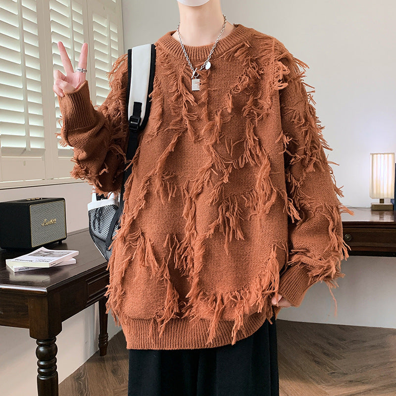 Suéter de manga larga con cuello redondo y estampado de jacquard