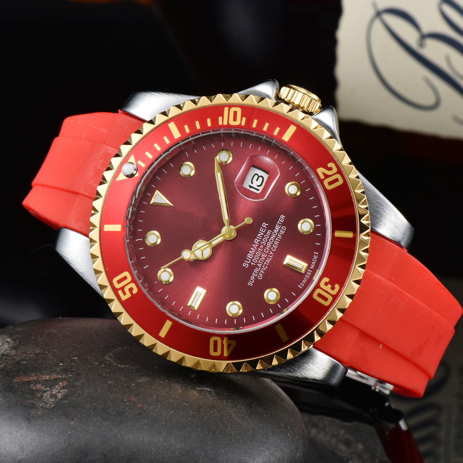 Men's Silicone Band Quartz Calendar Watch - Dazpy