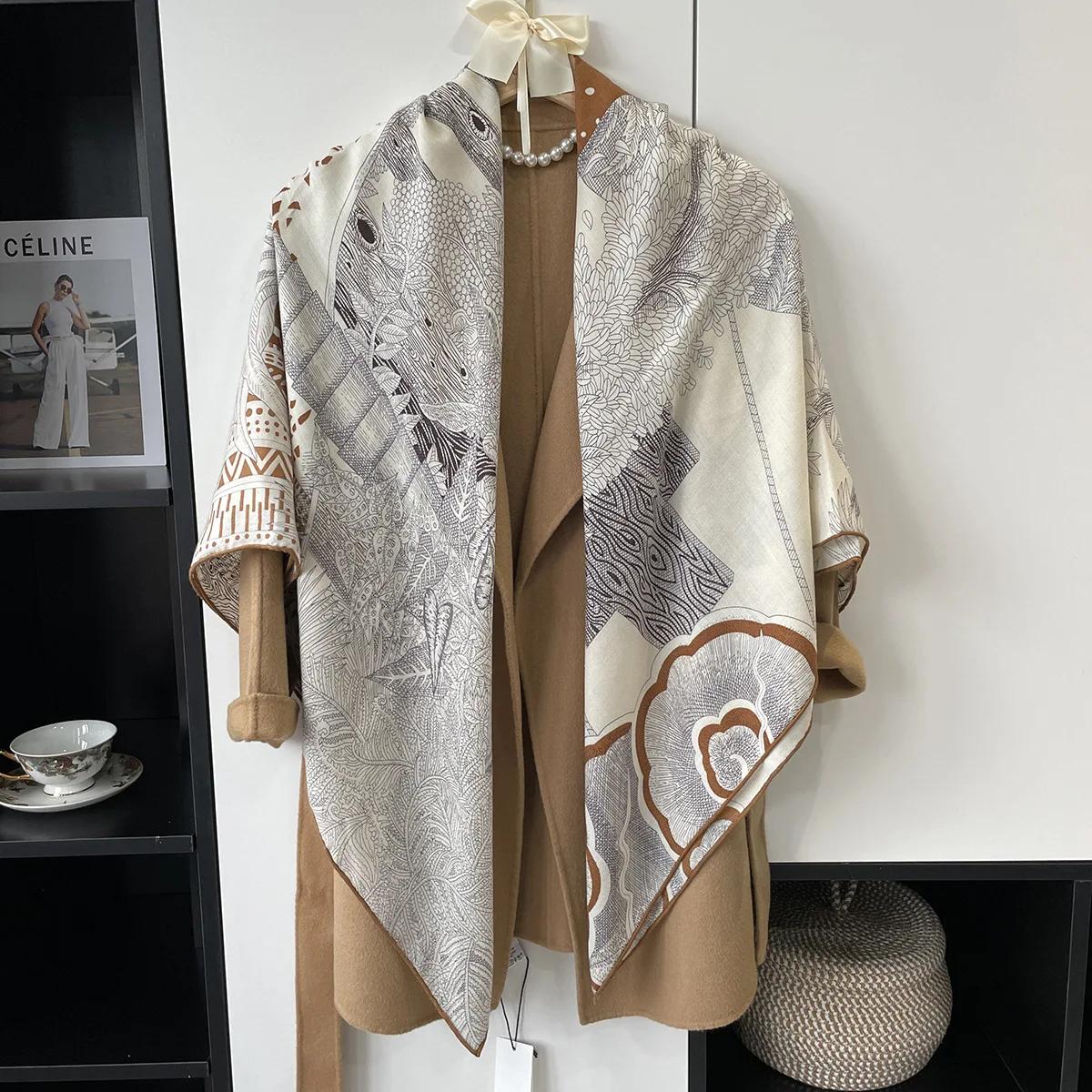 Pashmina-Schal aus Seide und Kaschmir – Schal mit elegantem Aufdruck
