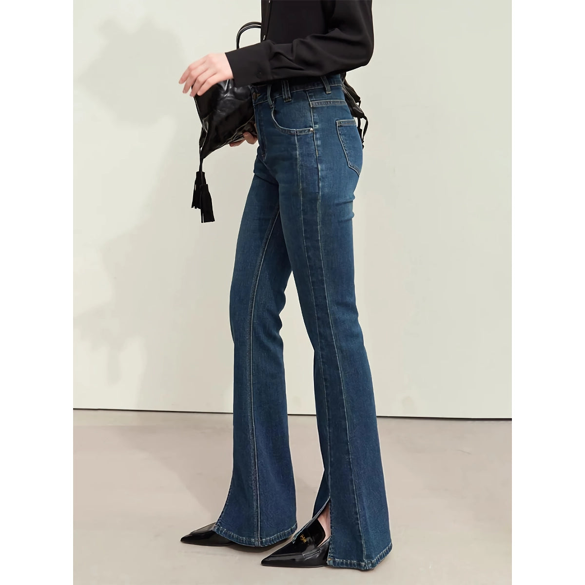 Vaqueros minimalistas retro de corte ajustado para mujer: colección de otoño