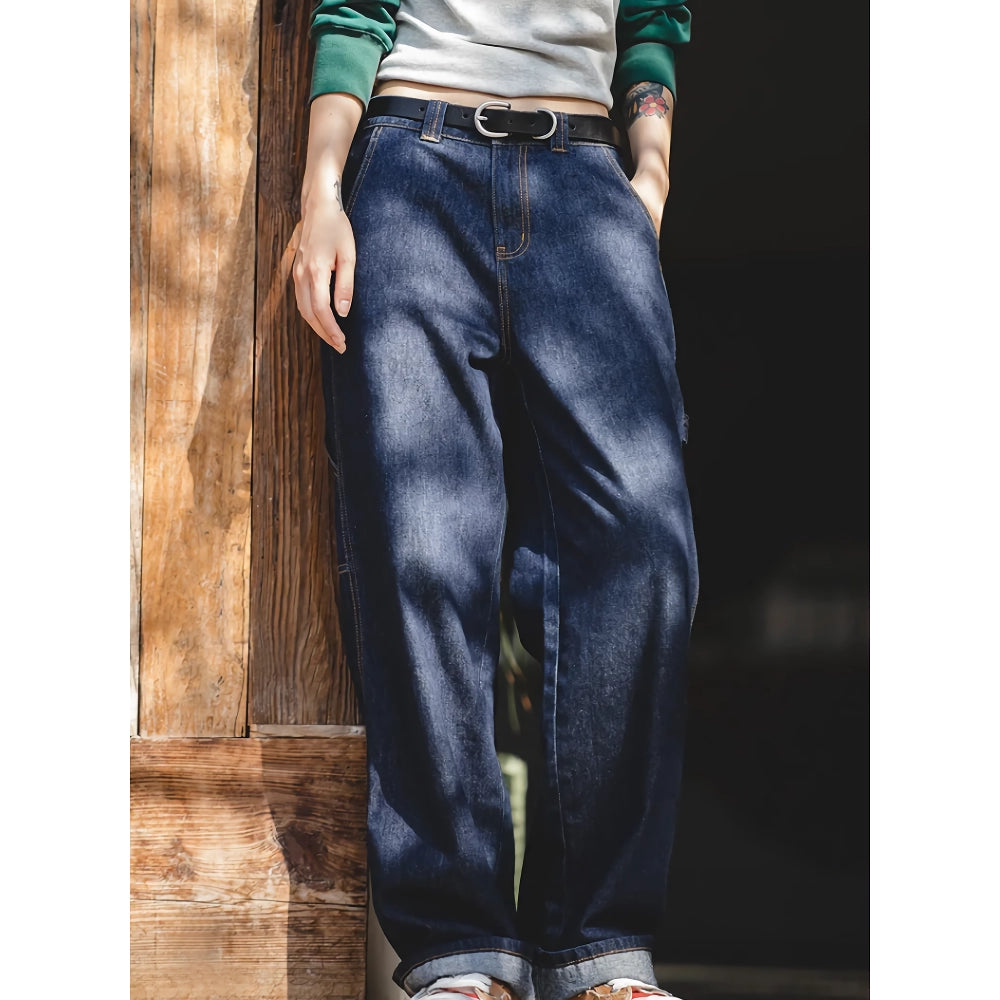 Pantalones vaqueros holgados de mezclilla