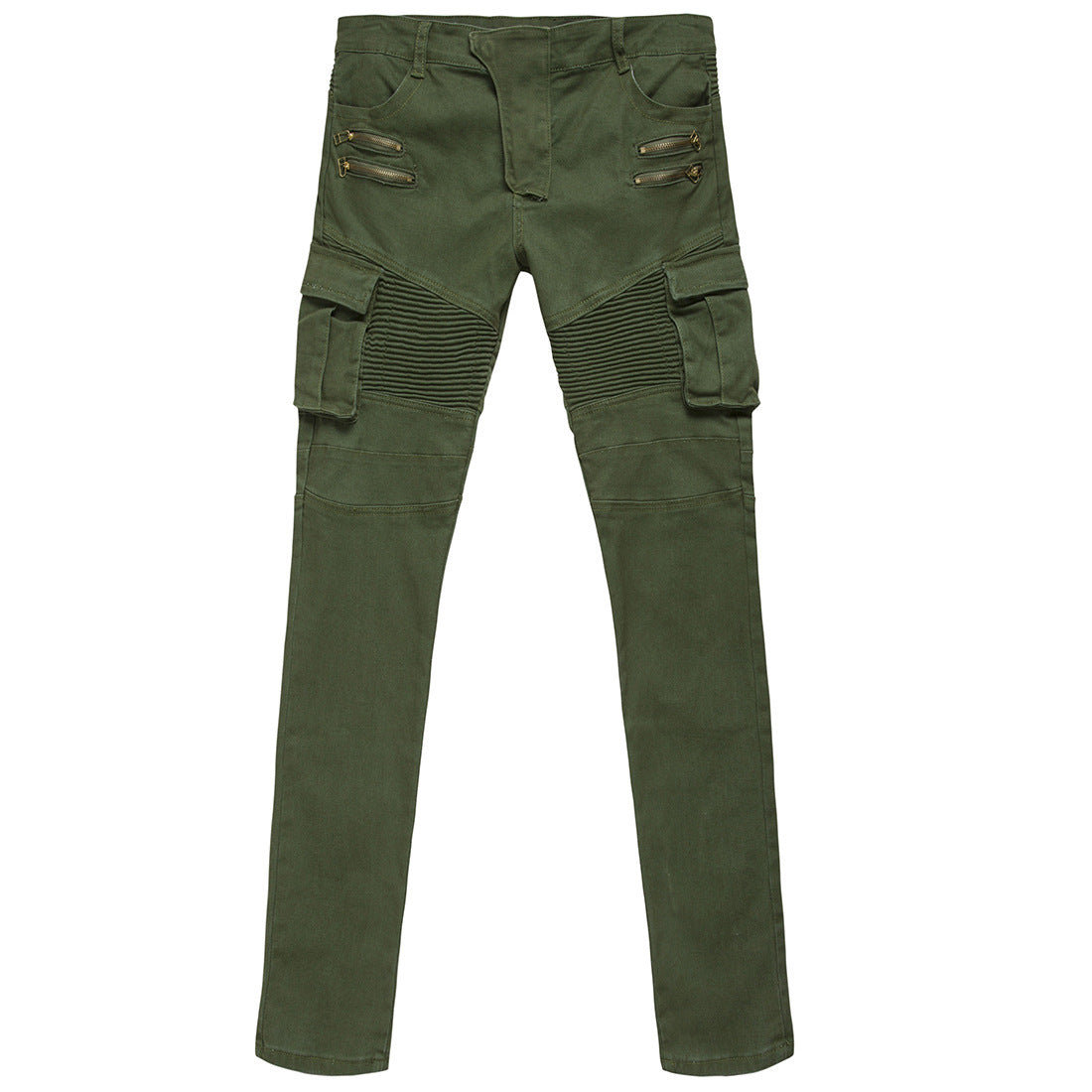 Trend Falten Stretch Füße Denim solide Hose