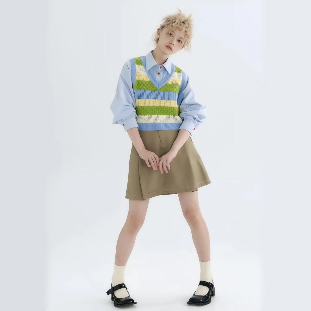 Chaleco tipo suéter de algodón con estilo