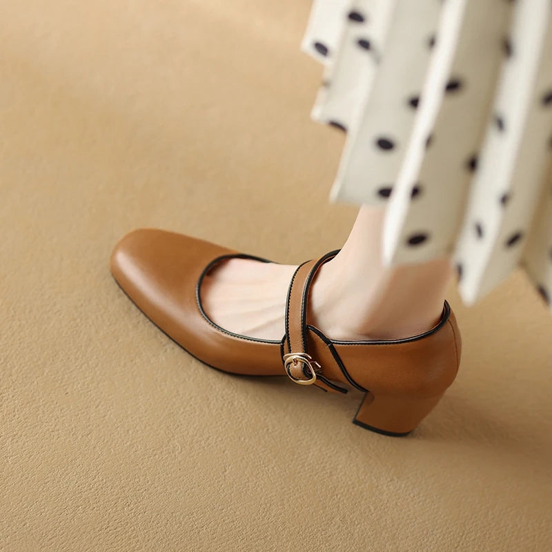 Elegante Mary Jane Heels aus echtem Leder für Damen
