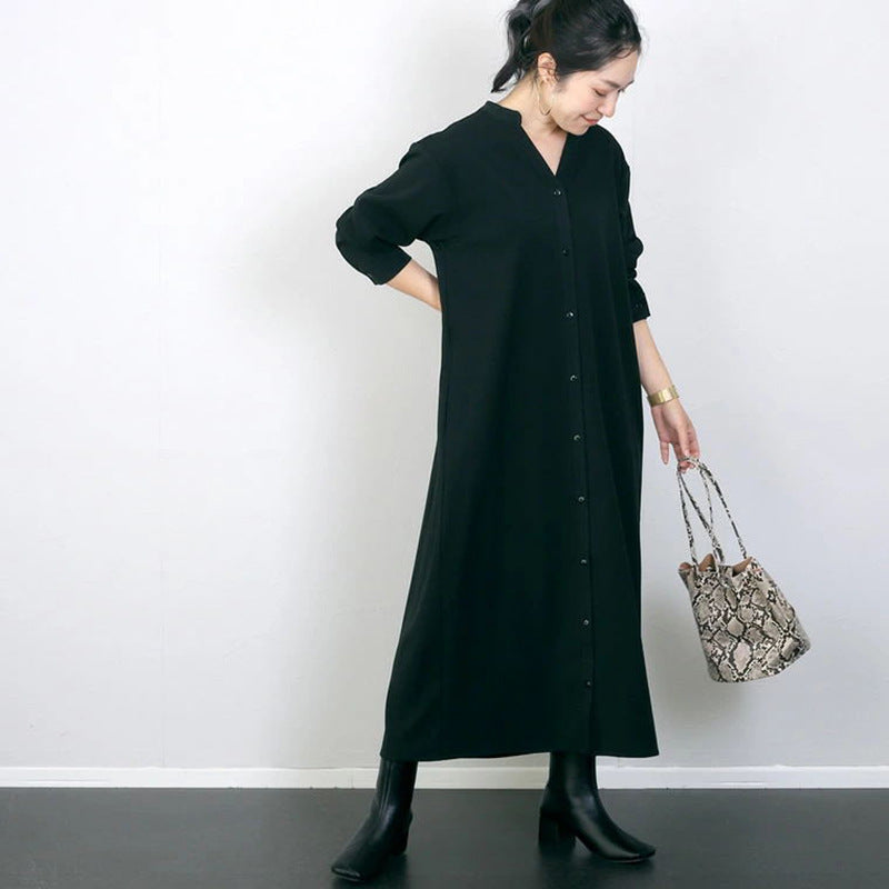 Vestido camisero de otoño-invierno para mujer