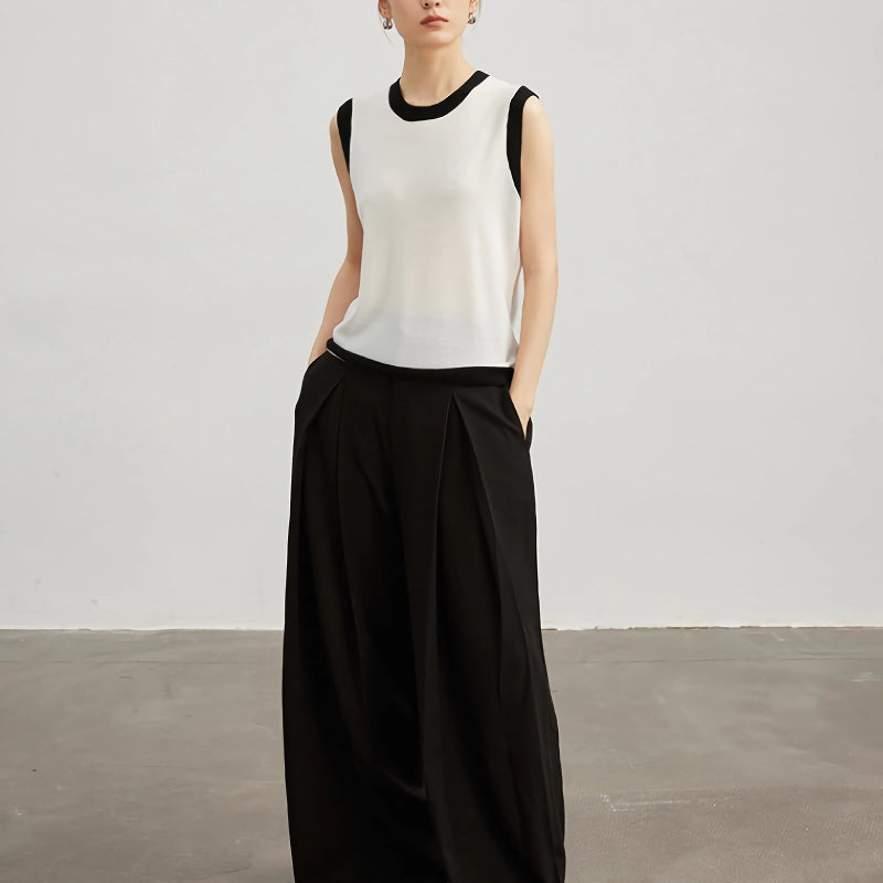 Pulloverweste mit Rundhalsausschnitt aus Merinowolle