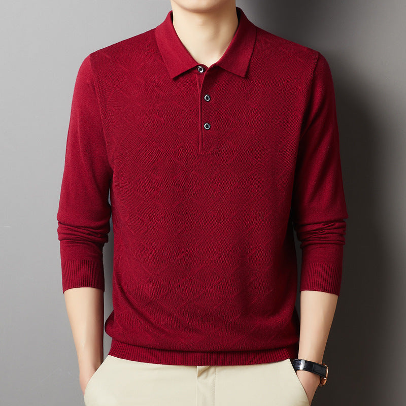 Strickwaren Herren Langarm Revers