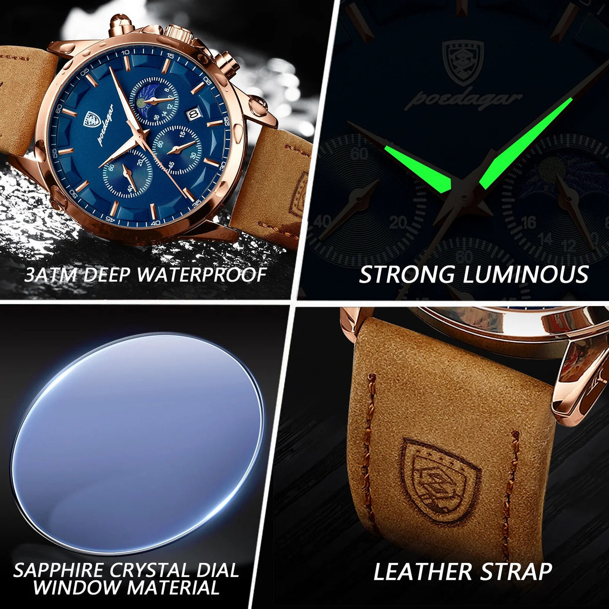 Quarz-Chronograph-Sportuhr: Luxus, Stil, Funktionalität