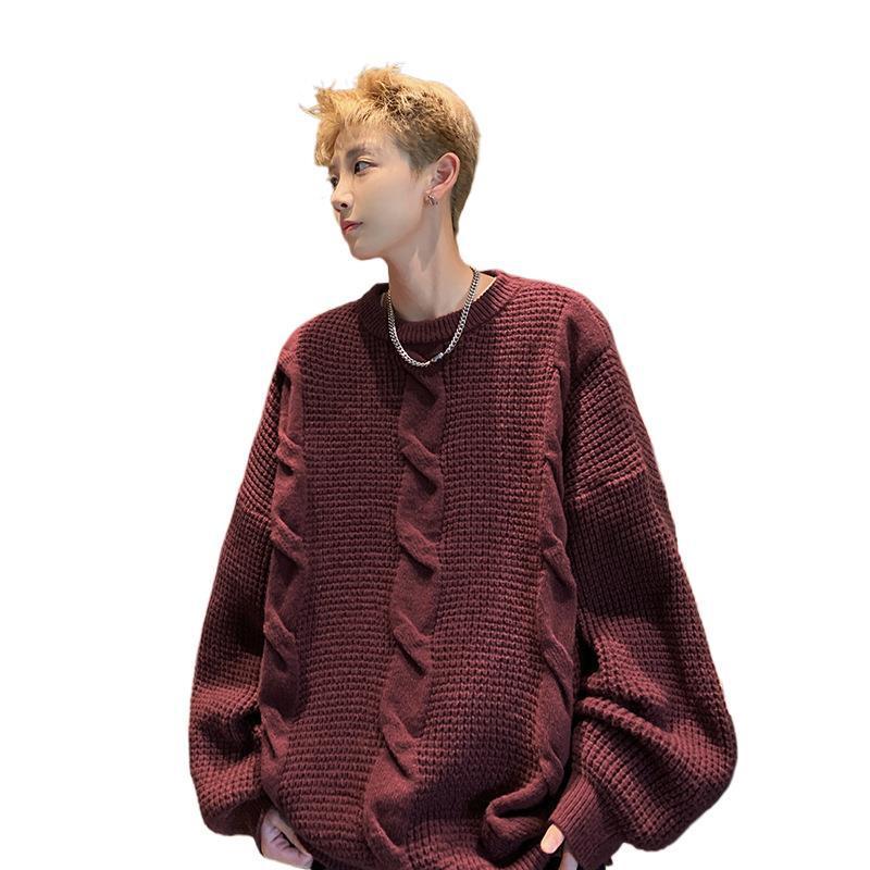 Suéter de cuello redondo para hombre, estilo otoño e invierno, estilo retro americano