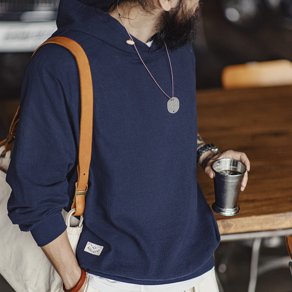 Sudadera con capucha retro para hombre