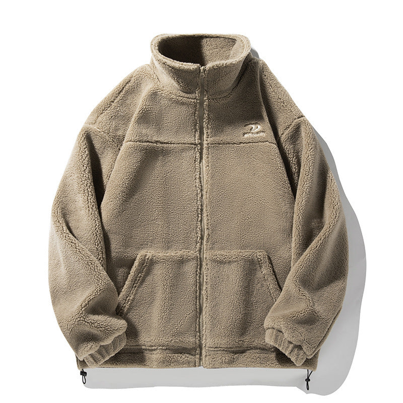 Artificial Lamb Wool Cotton-padded Jacket Stand Collar Coat