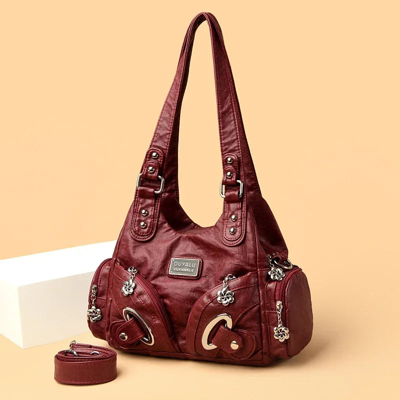 Luxuriöse Umhängetasche aus weichem Leder für Damen