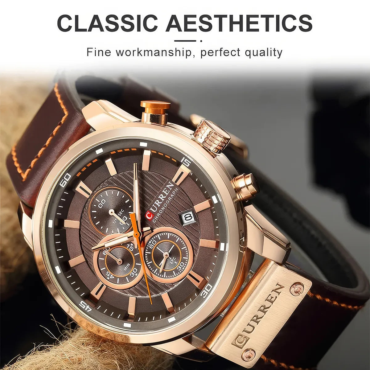 Sport-Chronograph für Herren aus Leder