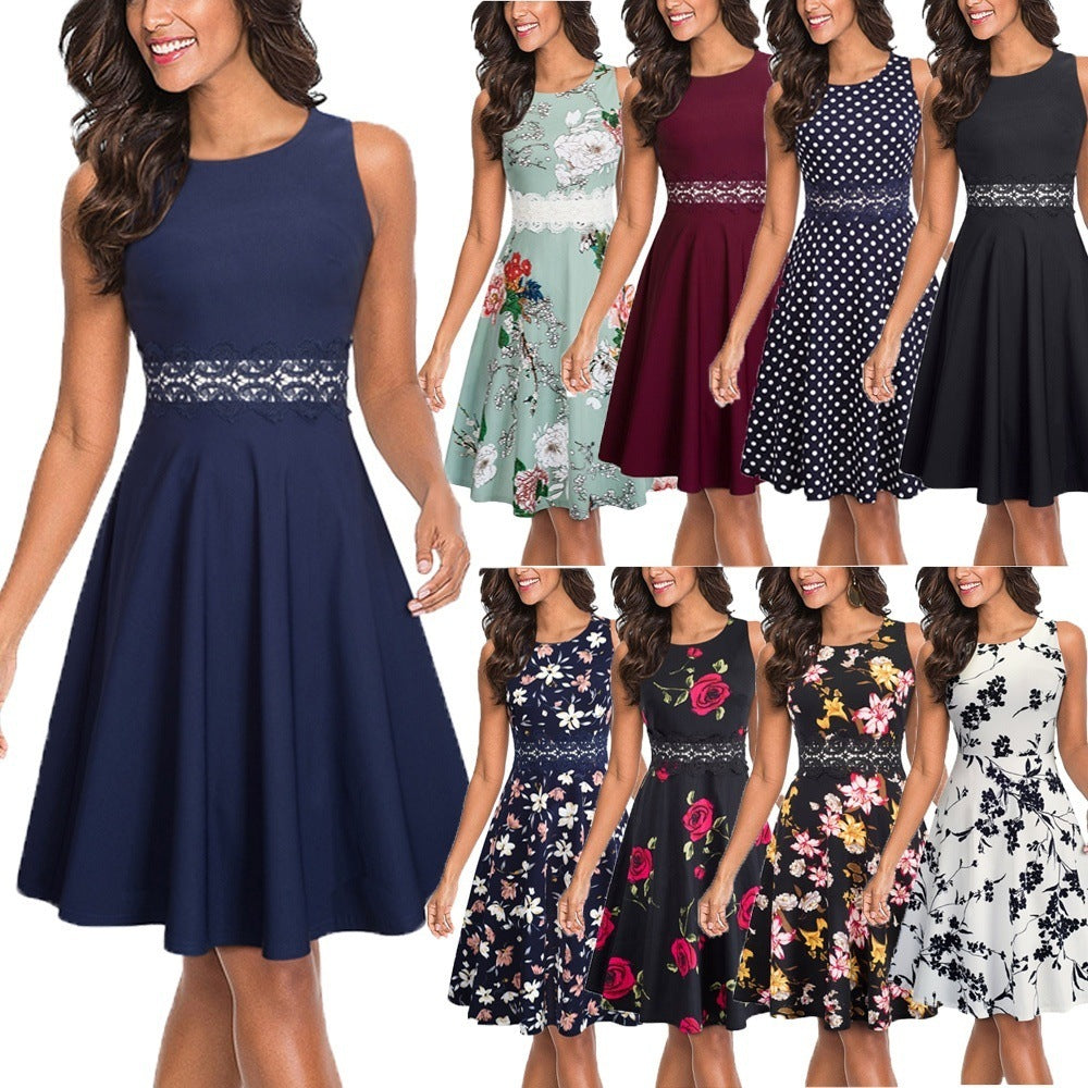 Vestido de encaje estilo europeo y americano