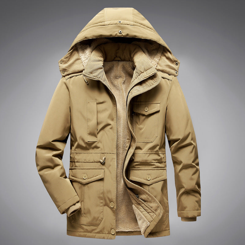 Manteljacke aus Baumwolle mit Lammwollfutter