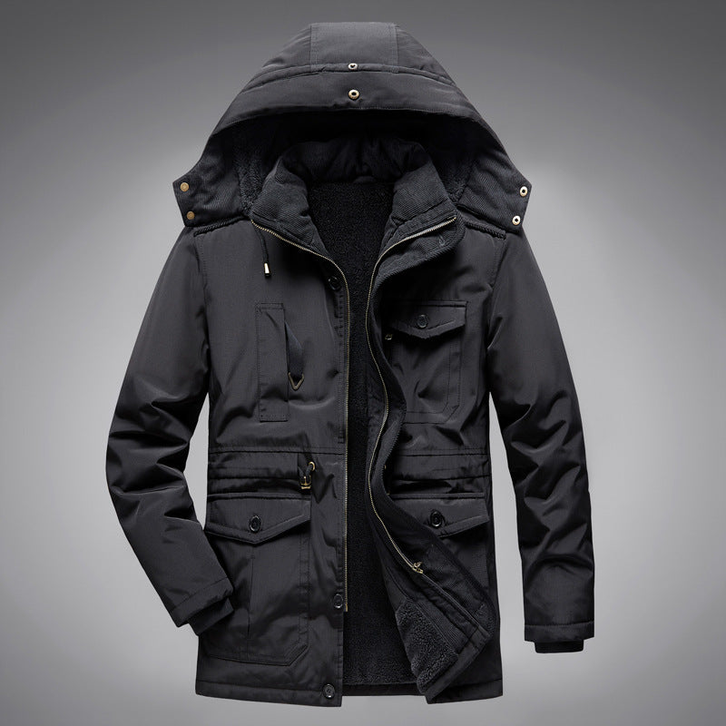 Manteljacke aus Baumwolle mit Lammwollfutter