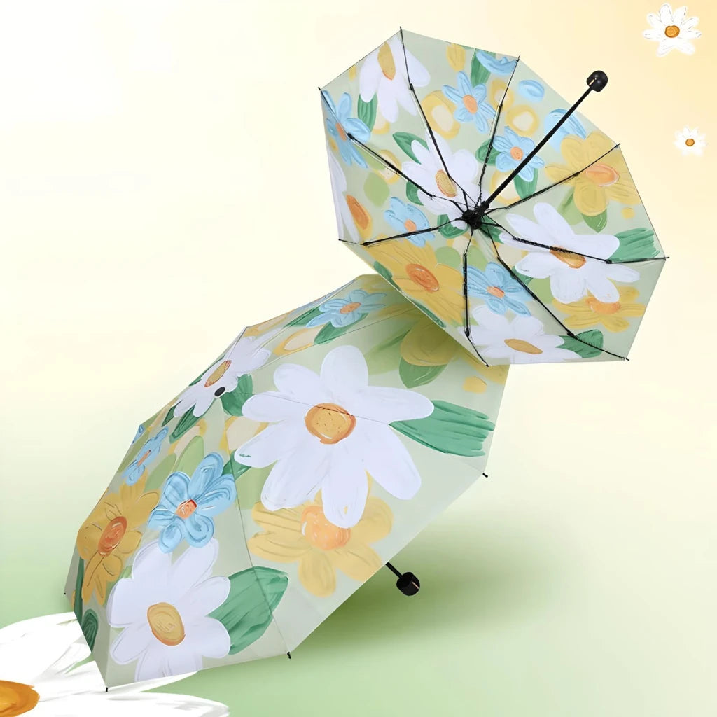 Flower Pocket Mini-Telefonschirm – Süßer faltbarer Sonnen- und Regenschirm