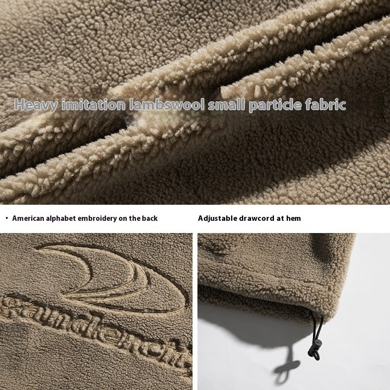Artificial Lamb Wool Cotton-padded Jacket Stand Collar Coat