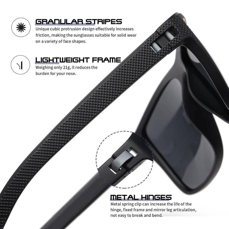3 gafas de sol polarizadas cuadradas