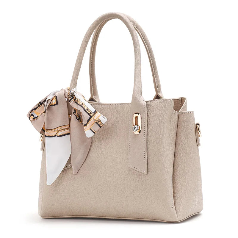 Bolso de mano de cuero genuino con asa superior y gran capacidad