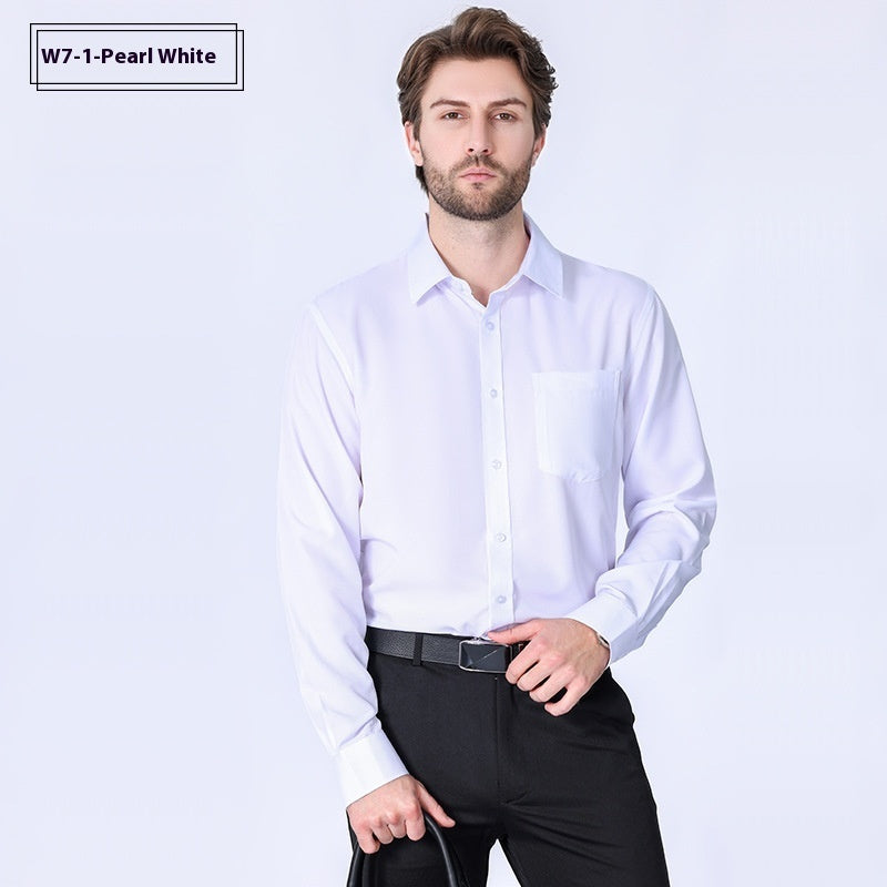 Pendeln Minimalist Business Professional Bügelfreies Stretch Hemd Langarm Herren High Sense