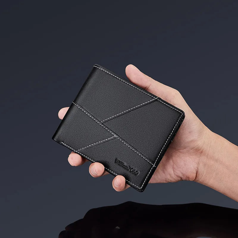 Ultradünne Lederbrieftasche für Herren – Vertikaler multifunktionaler Kartenhalter