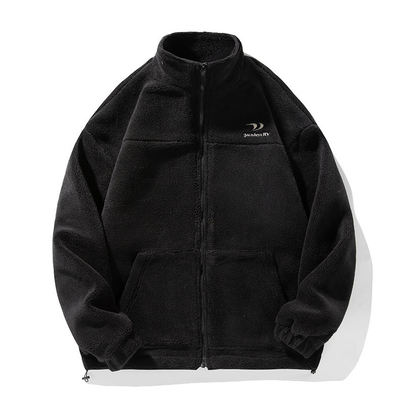Artificial Lamb Wool Cotton-padded Jacket Stand Collar Coat