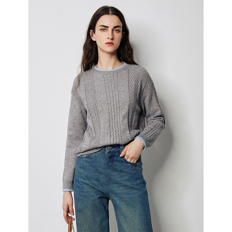 Suéter con estampado retorcido y colores contrastantes para mujer