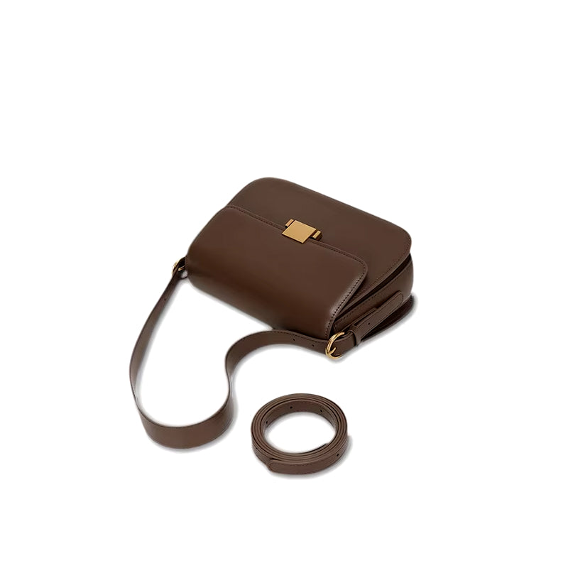 Luxuriöse kleine quadratische Umhängetasche aus echtem Leder