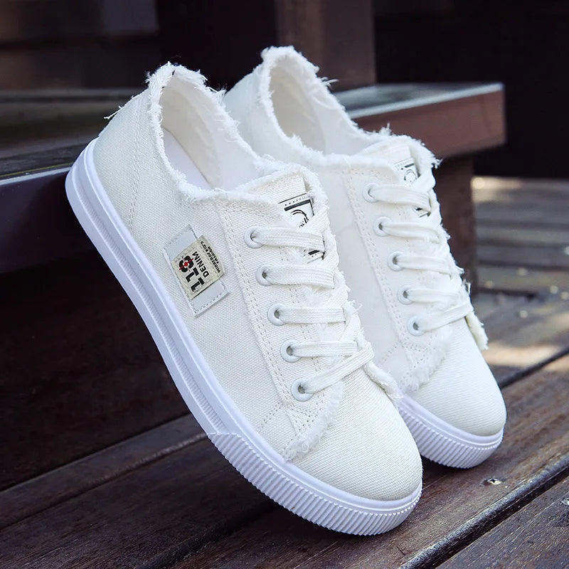 Zapatillas planas de lona de verano para mujer