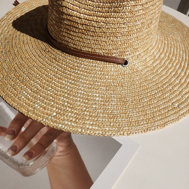 Sombrero de paja de ala ancha para mujer