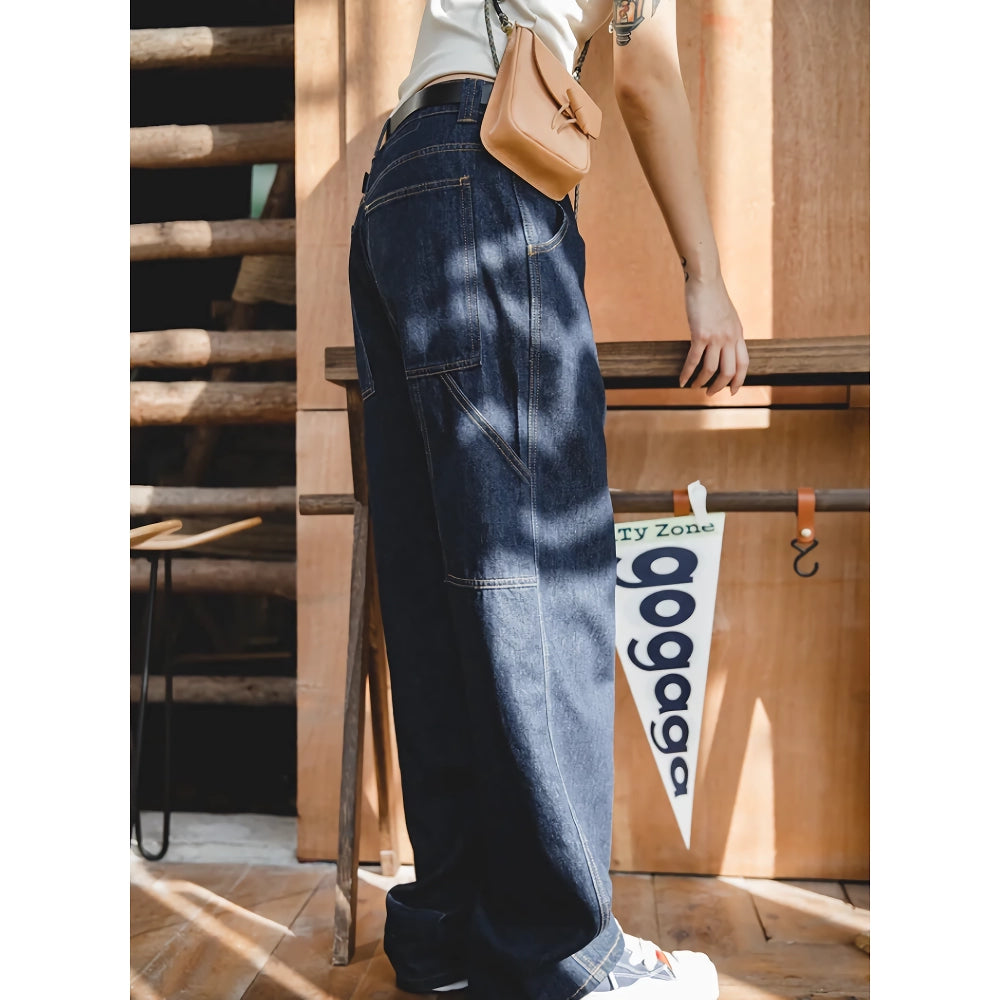 Pantalones vaqueros holgados de mezclilla