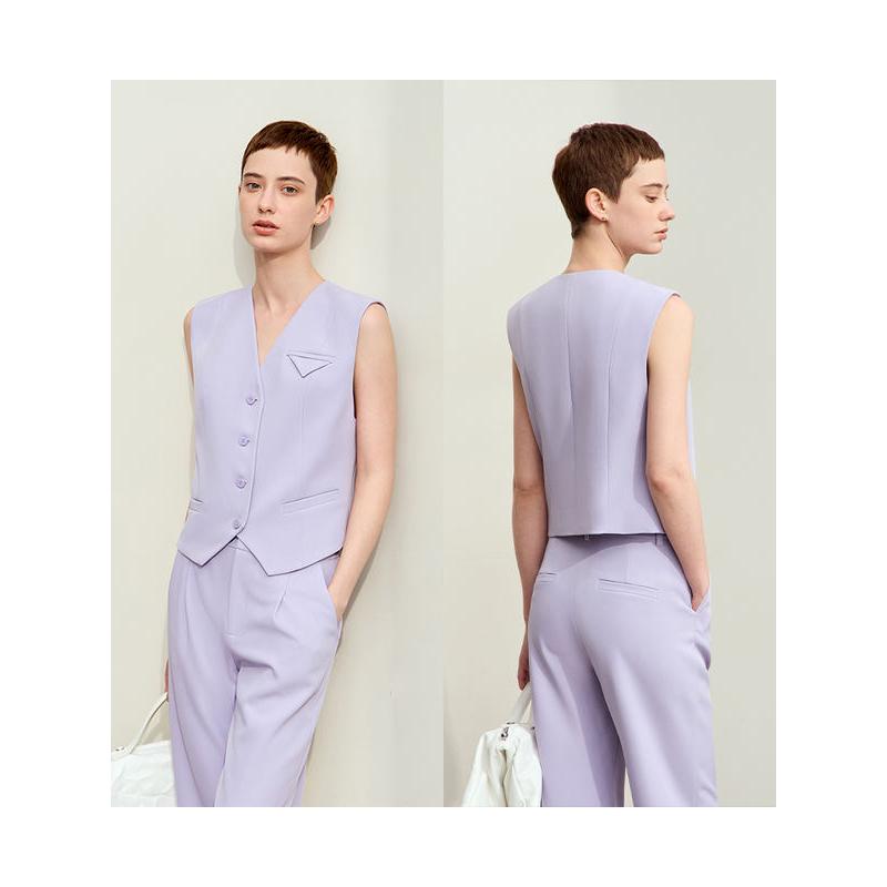 Chaqueta minimalista sin mangas para mujer de oficina de otoño