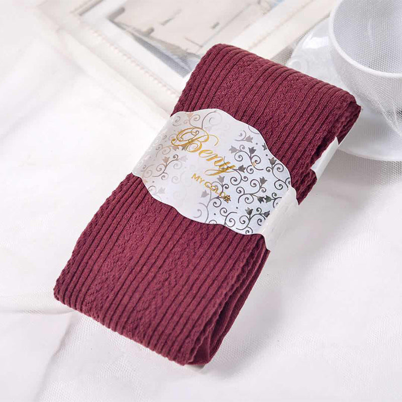 Medias cálidas de terciopelo a rayas