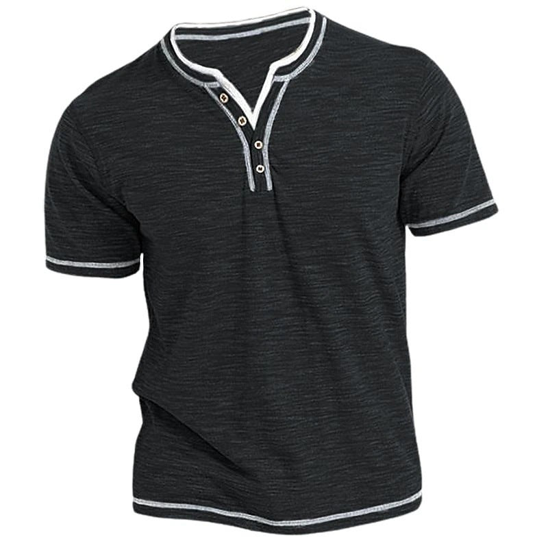Cárdigan informal de algodón de colores con cuello en V pequeño y manga corta para hombre