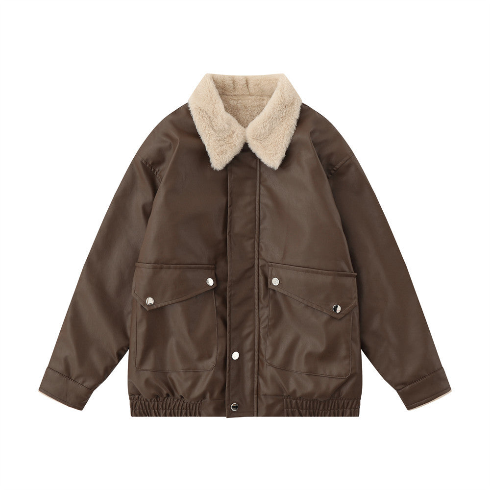 High Street Lockere, lässige Motorrad-PU-Lederjacke