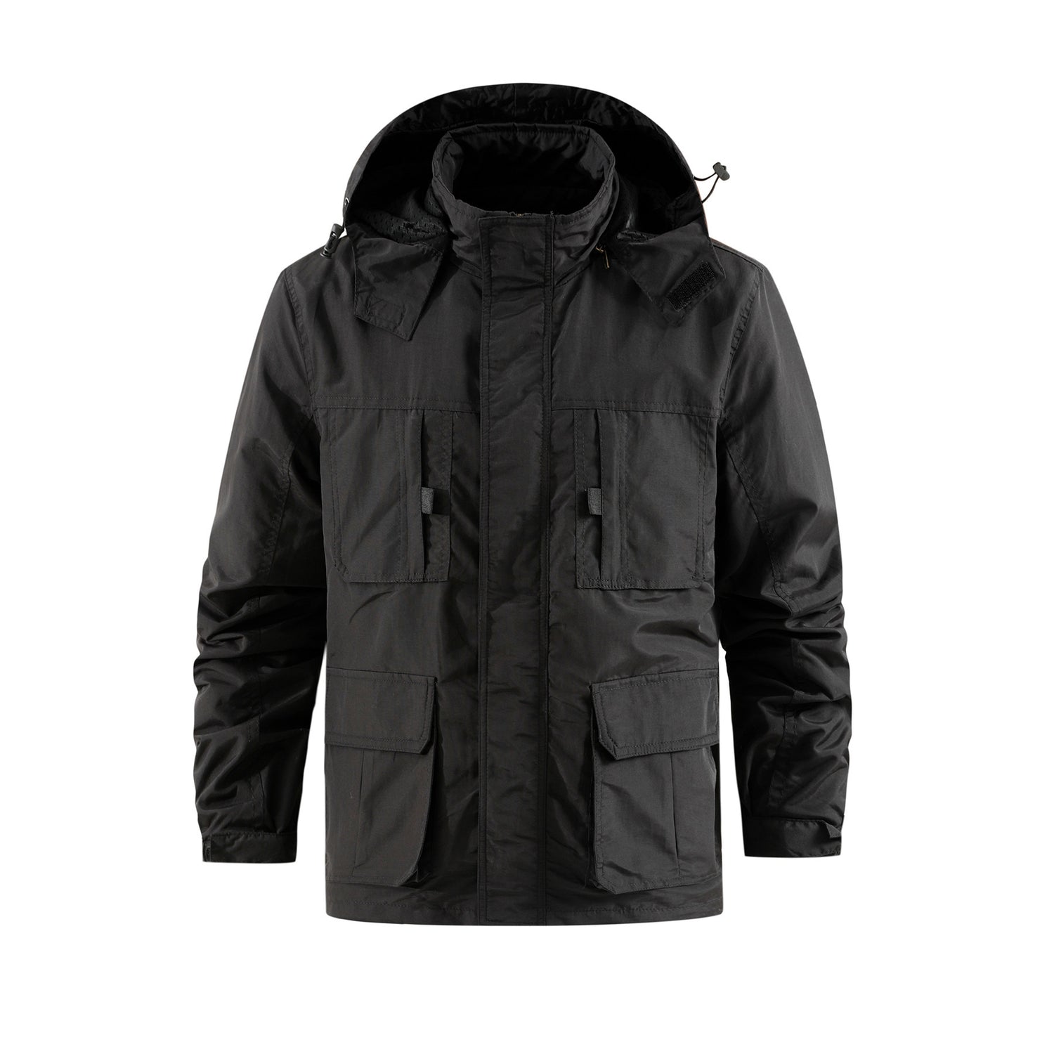 Chaqueta de trabajo multibolsillos para exteriores para hombre, anorak de talla grande para jóvenes