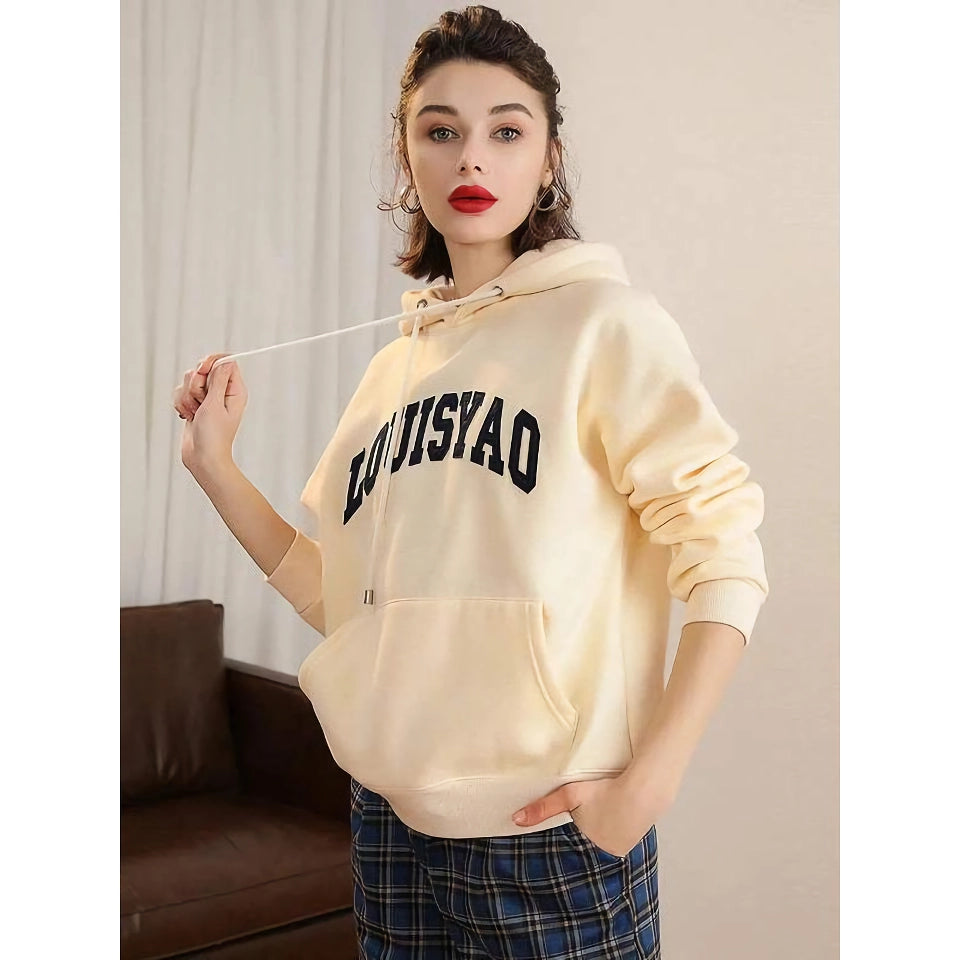 Kapuzenpullover mit Kordelzug, besticktem Patch und überschnittener Schulter