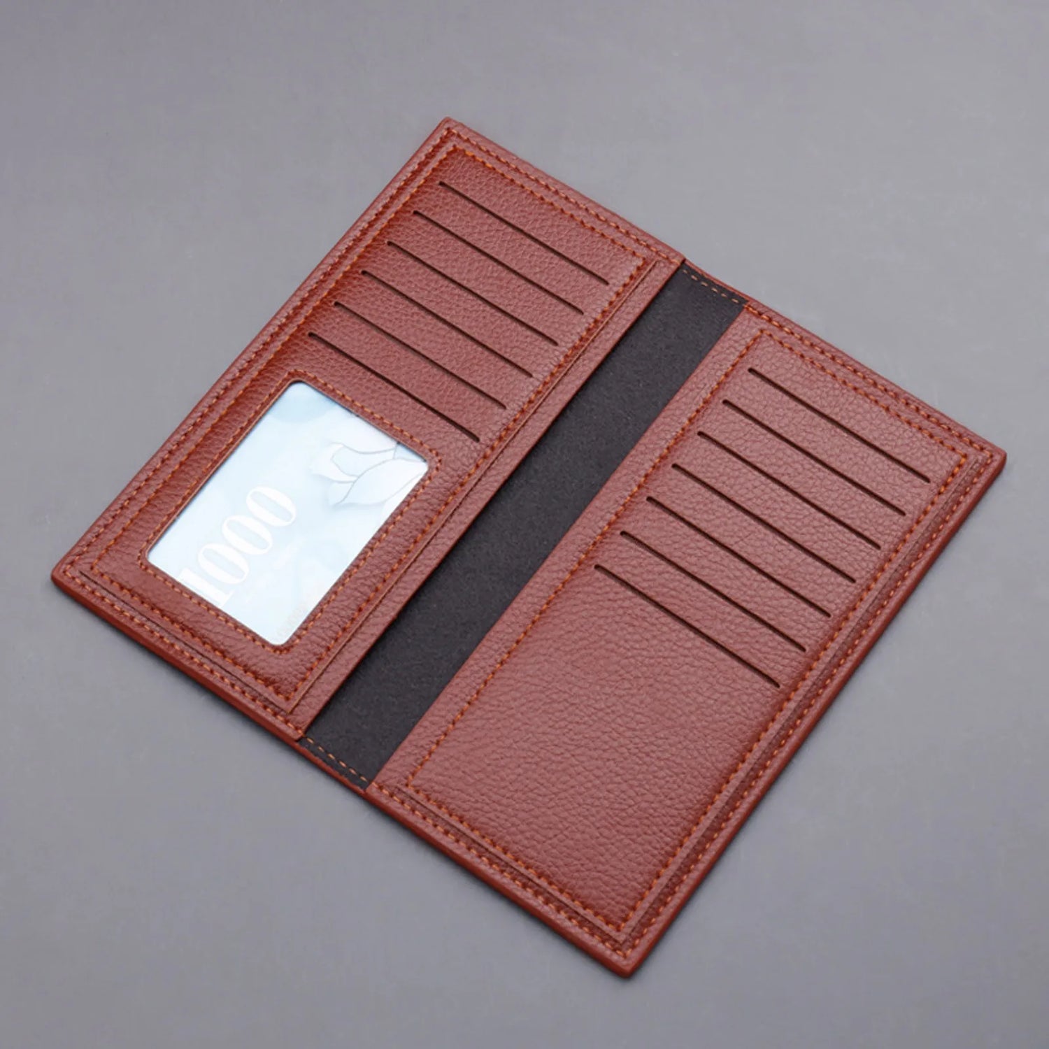 Modische lange Geldbörse mit Münzfach, mehreren Kartenfächern und Clutch