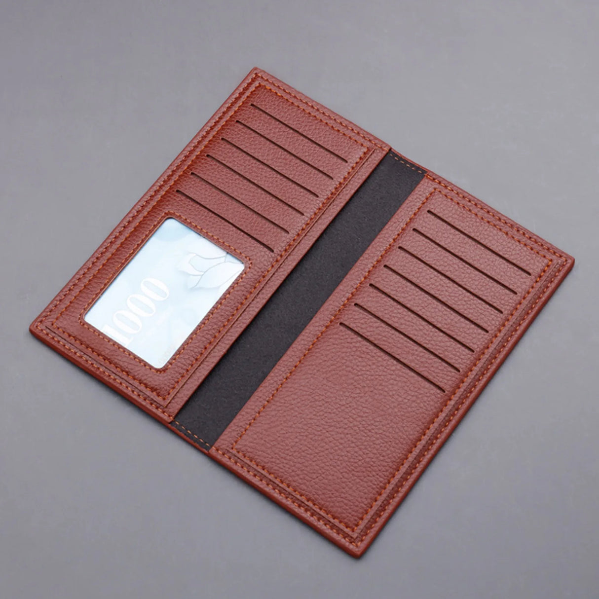 Modische lange Geldbörse mit Münzfach, mehreren Kartenfächern und Clutch