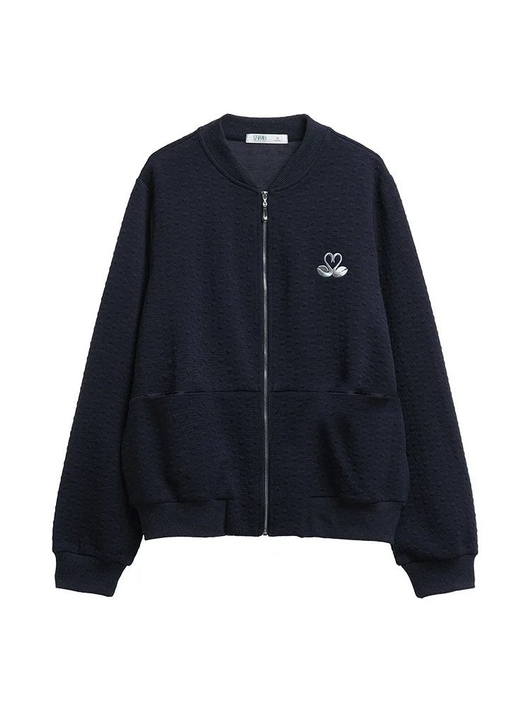 Chaqueta de otoño bordada en azul real
