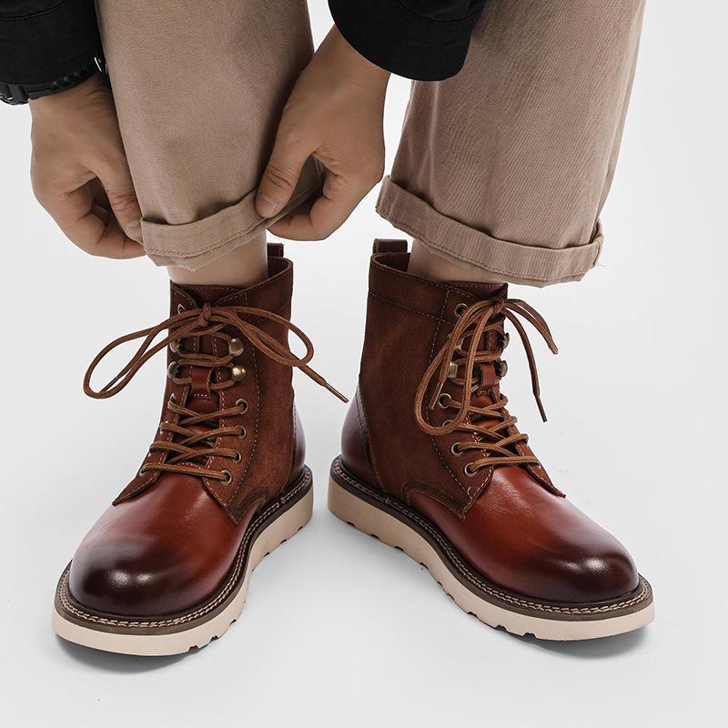 Vintage Militär-Motorradstiefel aus Rindsleder für Herren