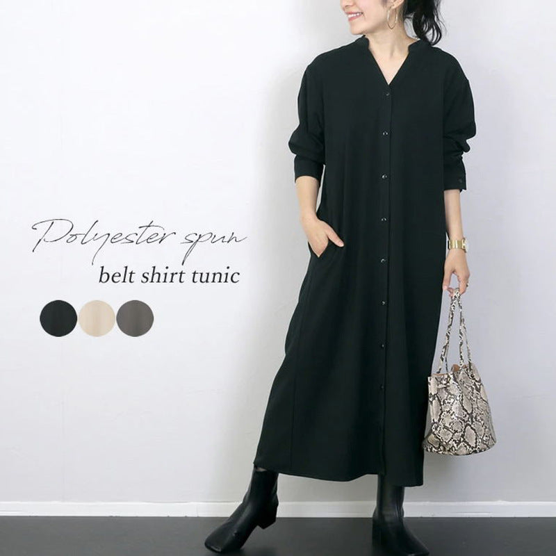 Vestido camisero de otoño-invierno para mujer