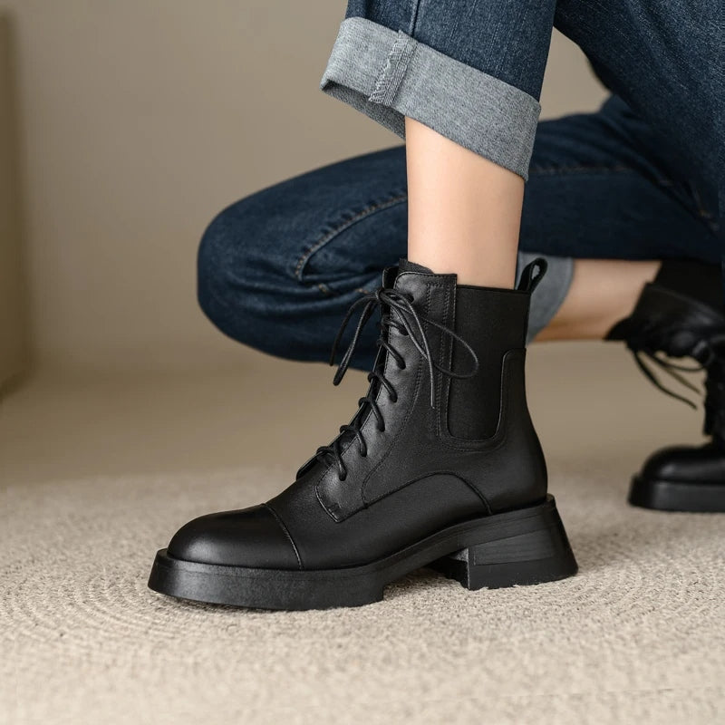 Botines elegantes de piel para mujer