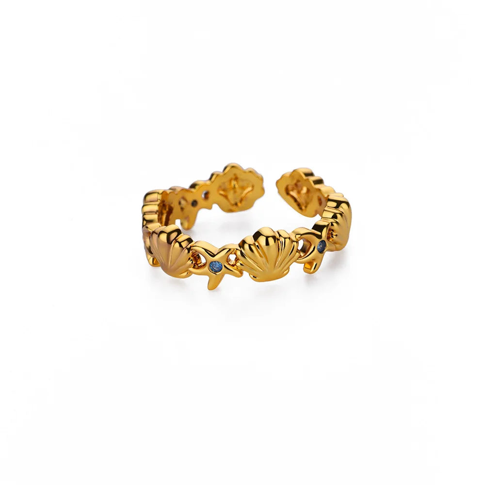 Anillo de tortuga con circonita cúbica